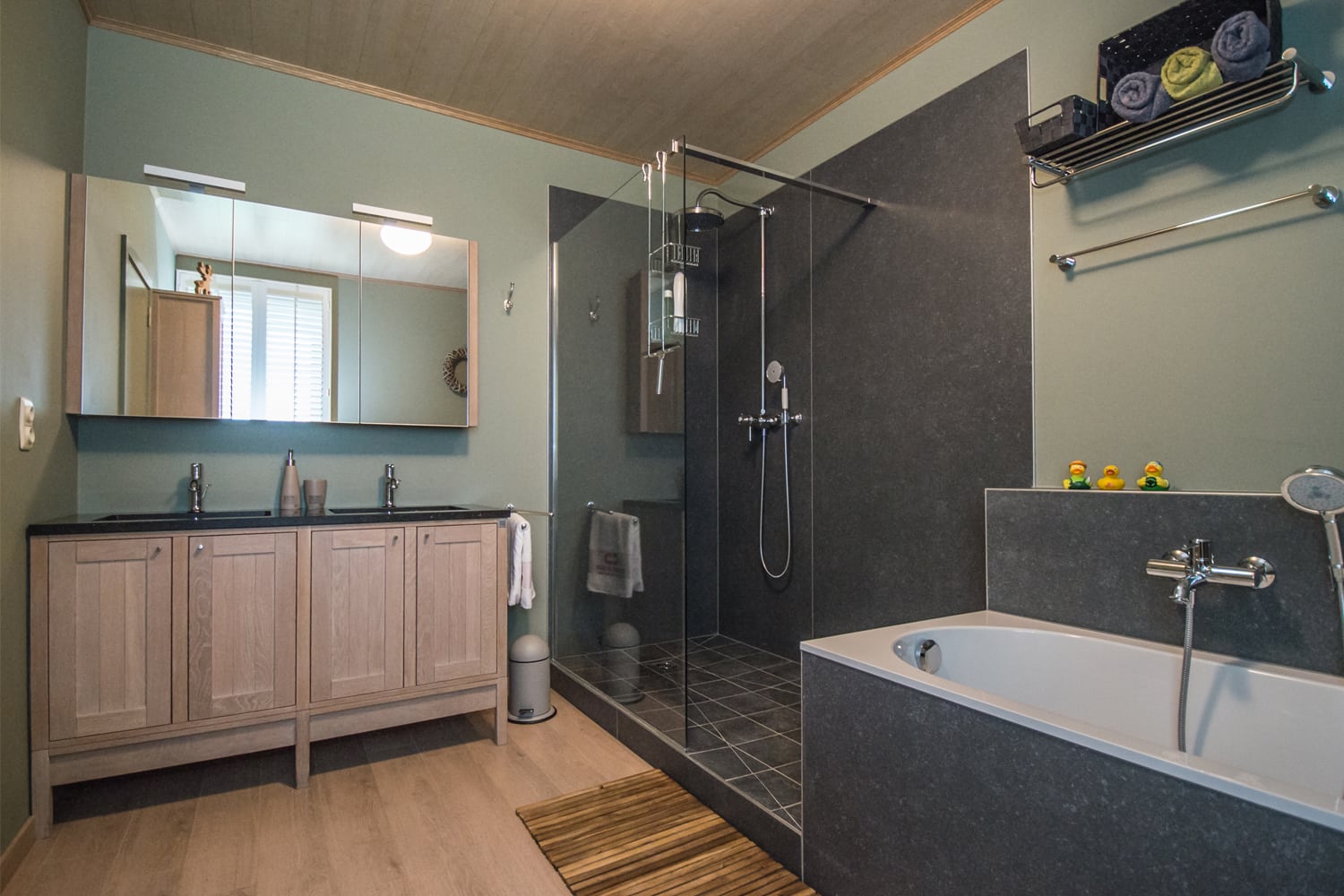 Massief eiken houten lavabomeubel